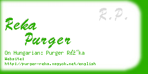 reka purger business card